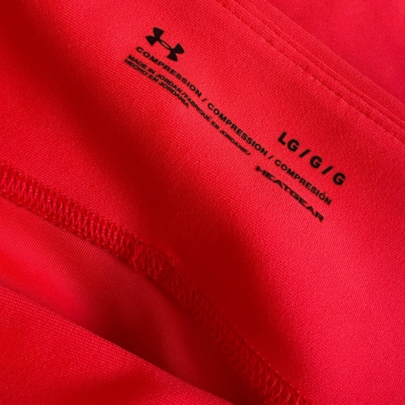 Under Armour Leggings Womens Size L HeatGear Jacquard Ankle Crop Bright Neon - Picture 2 of 8